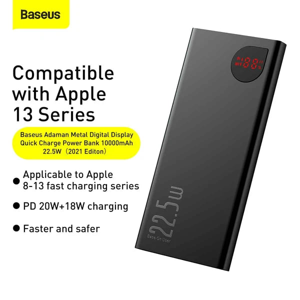 Baseus 20000mAh Power Bank – 22.5W Super Fast Charging | Digital Display