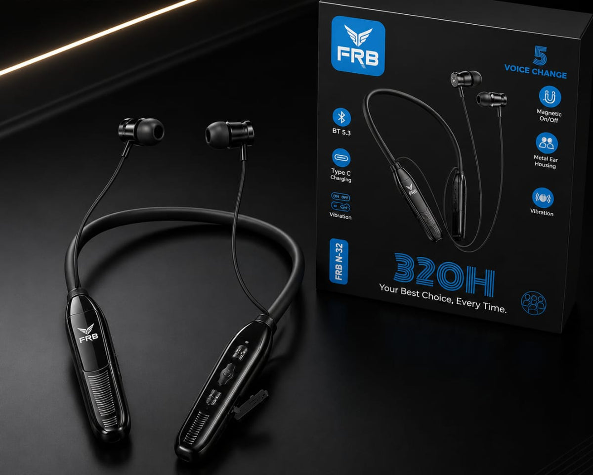 FRB N-30 320H Neckband – Bluetooth 5.3, HD Call & 5 Voice Change
